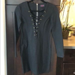 Hot Miami styles lace up black dress